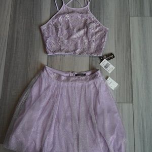 NEW WITH TAGS Juniors Special Occassion 2-Piece Lilac Skirt & Top - Size 7